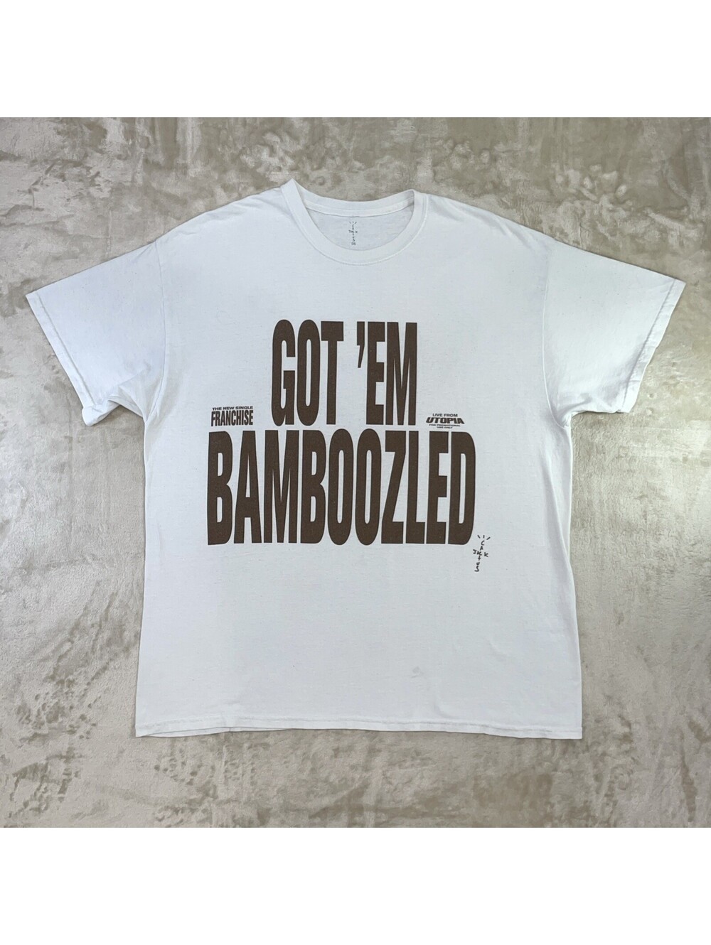 Travis Scott Cactus Jack Franchise “Got Em Bamboozled” Promo T-Shirt White OS XL